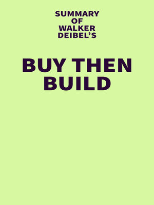 cover image of Summary of Walker Deibel's Buy Then Build